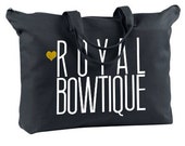 Royal Bowtique Classic Canvas Zipper Tote in Black & White. 