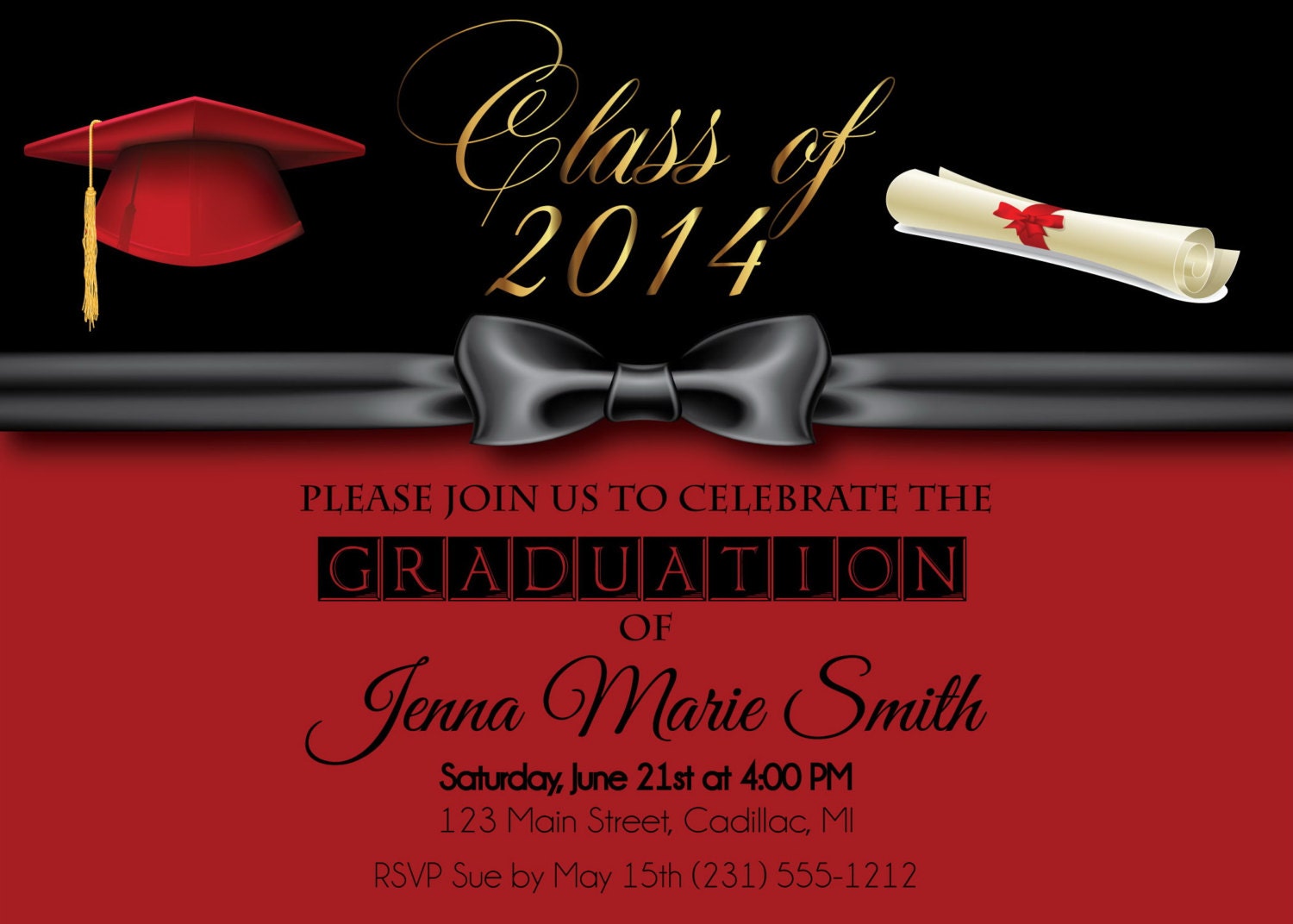 Formal Graduation Invitation Girl's Graduation Party