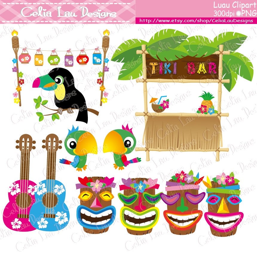 Aloha Clipart  Luau Clipart  Luau Party Luau clip art  Hawaii 