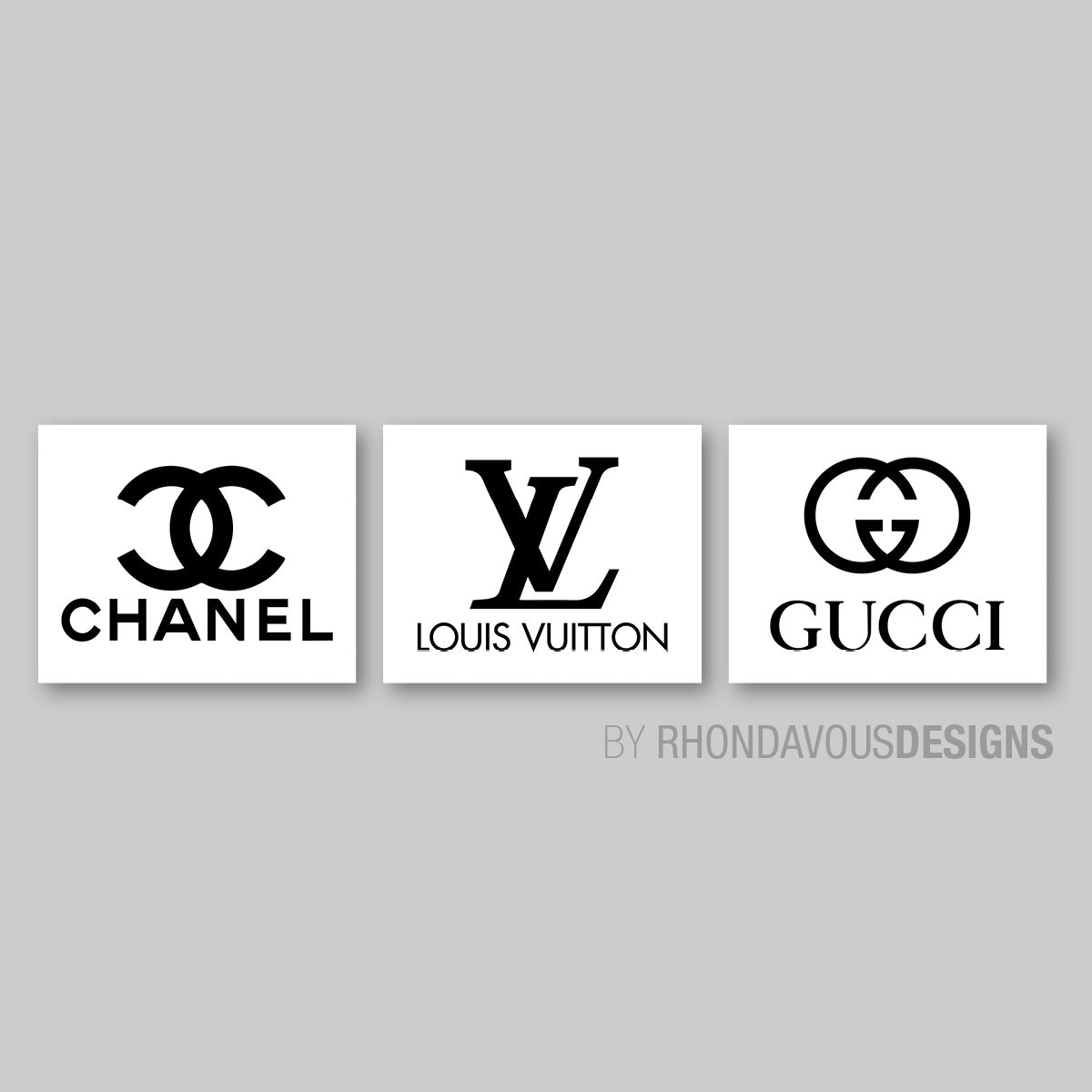 Chanel Louis Vuitton Gucci Logo Fashion by RhondavousDesigns2