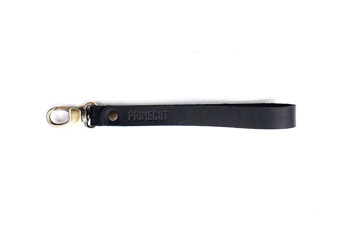 Black Leather Wristlet Strap Detachable Strap