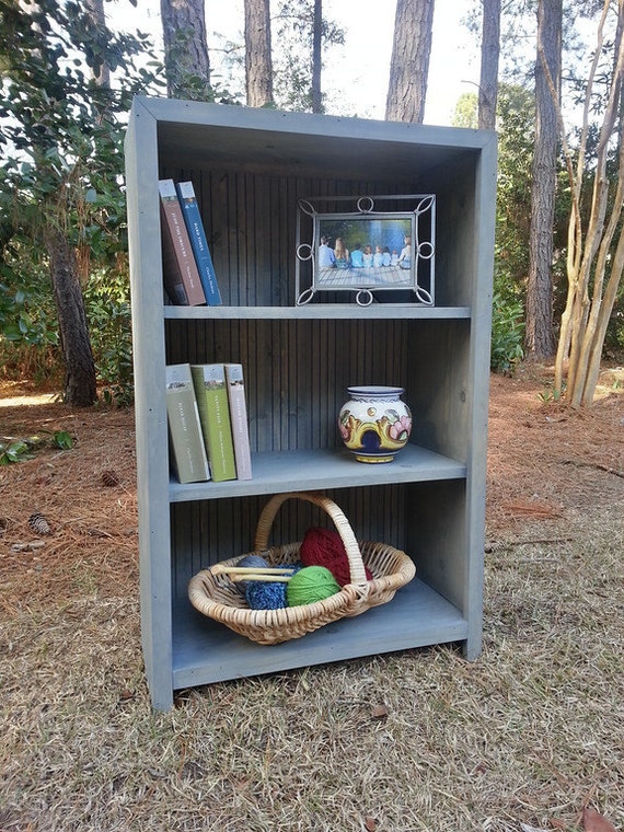 Rustic Bookcase Farmhouse Wooden Bookcase by CoastalOakDesigns