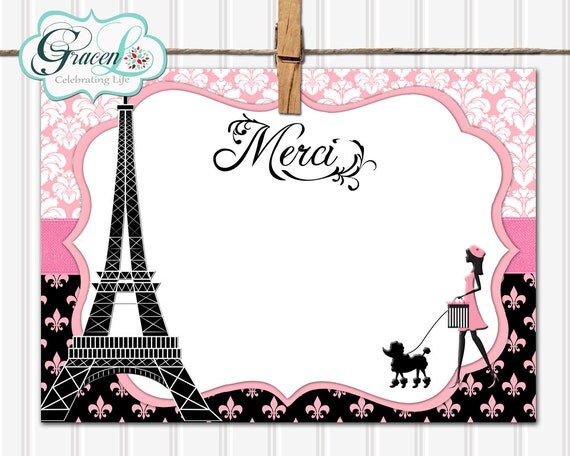 Thank You Card Paris Thank You Card Child's Thank You