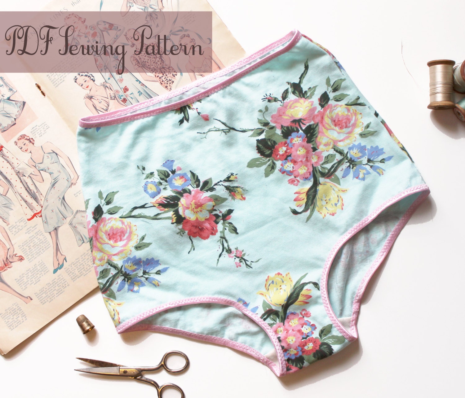 High Waist Panties Sewing Pattern Vintage Style Pin Up Ohh Lulu 1316 Ava Panties PDF Instant Download