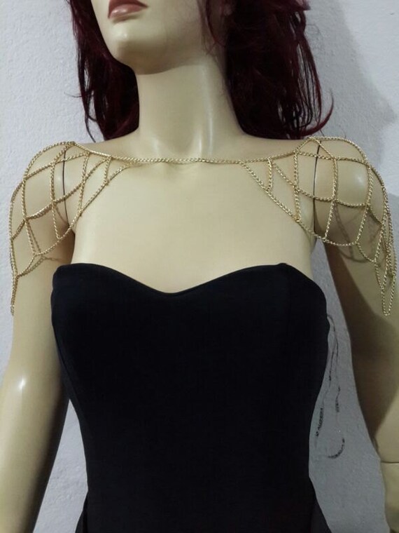 free shipping Gold Shoulder ChainNecklaceBody by MukoShop on Etsy