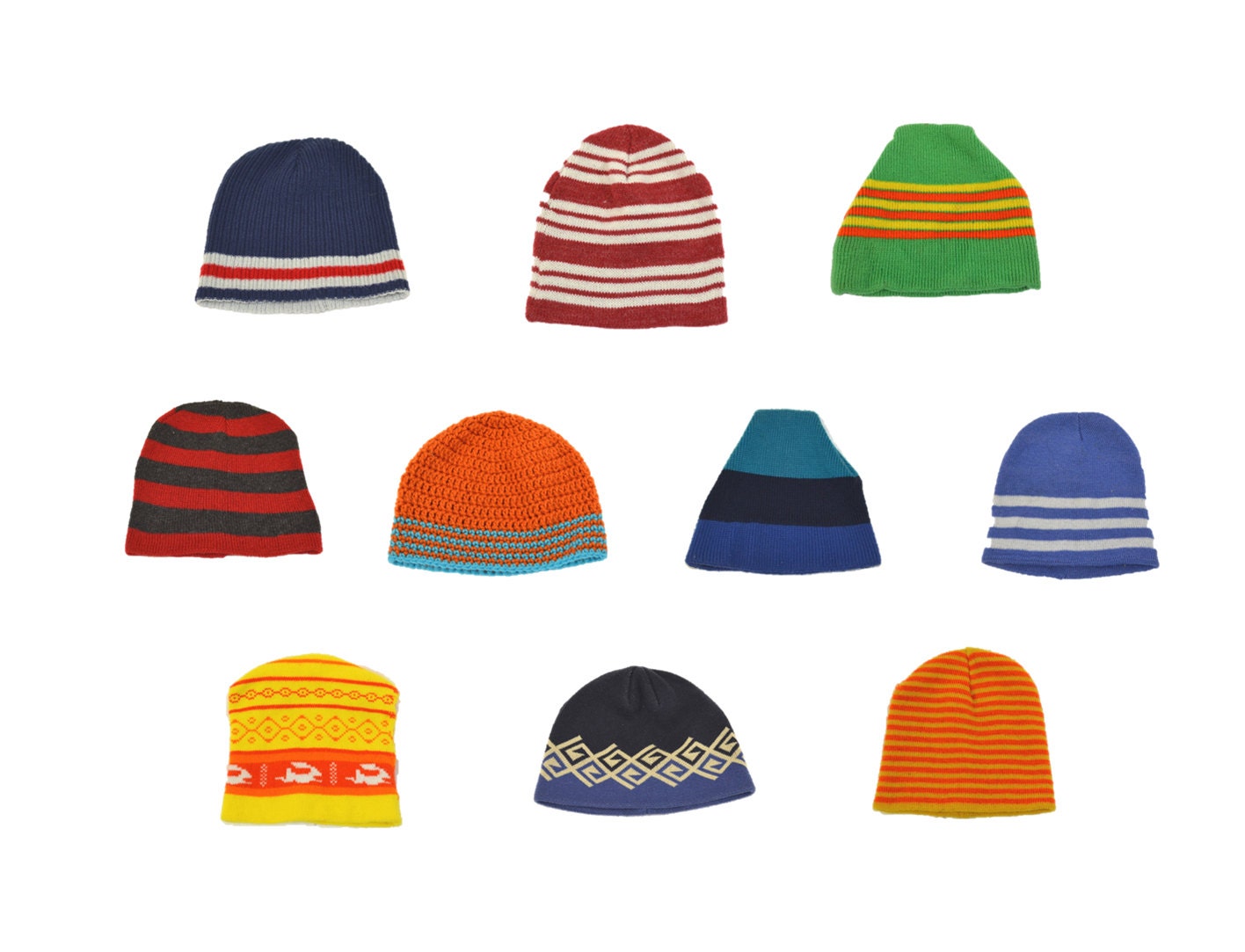 90s Grunge beanie hat skullcap striped / indie by IndieClothCo