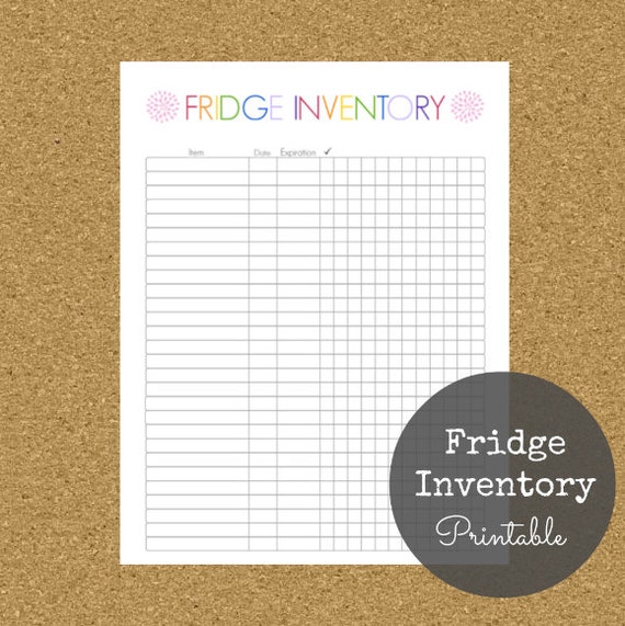 Fridge Inventory Printable by MKNPrintables on Etsy