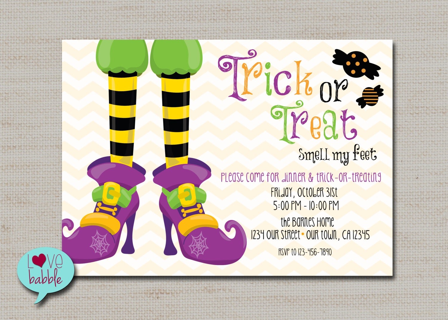 Halloween Trick Or Treat Costume Party Invitation By Lovebabble 3460