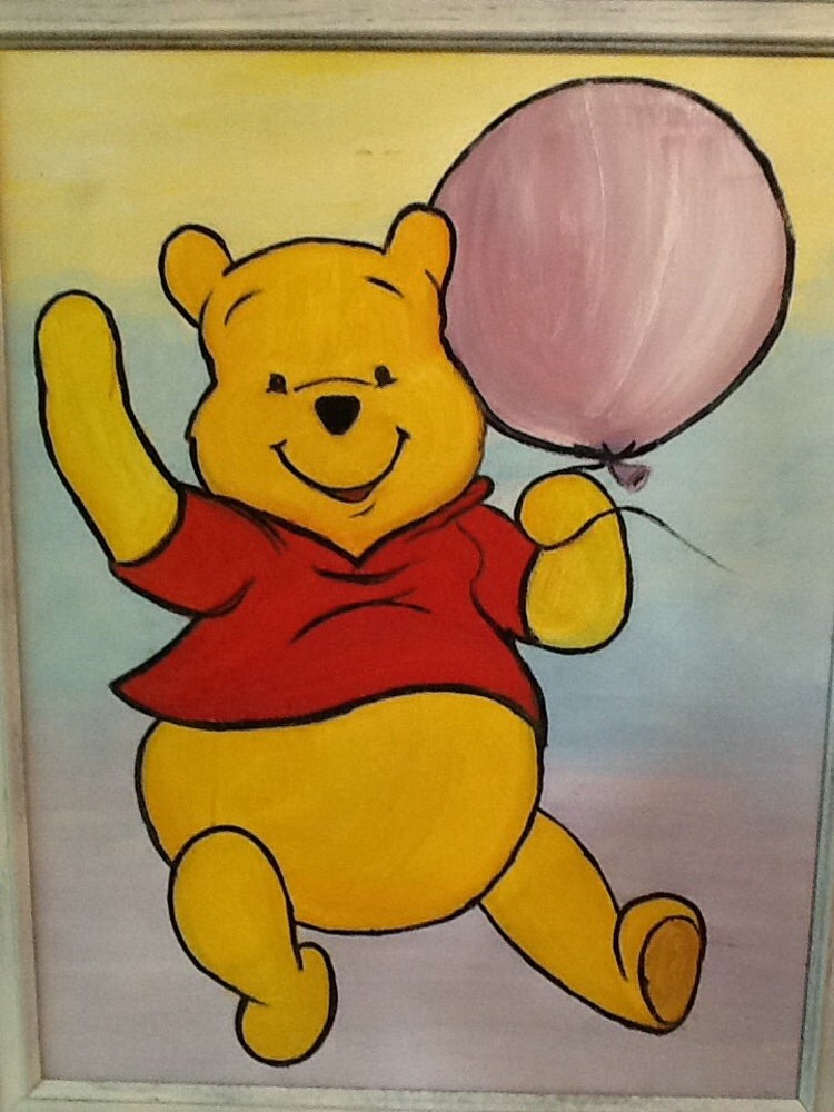 Winnie the Pooh Oil Painting On Canvas Size by AntiquesByGranny