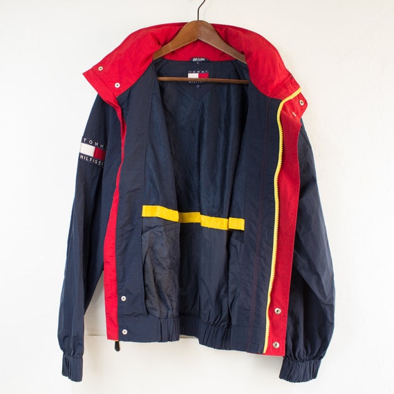 Vintage 90's Tommy Hilfiger Spell Out Navy Blue/Red/Yellow