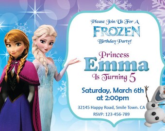 Frozen Invitation - Disney Frozen Birthday party Invitation Printable