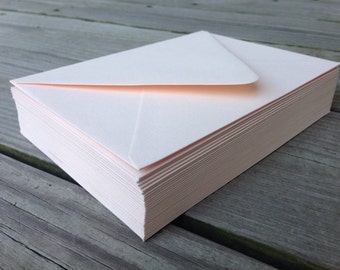 50 Blush Pink A7 Invitation or A1 (4Bar) RSVP or A6 Pointed Flap Envelopes - Blush Pale Pink Luxe Blush Paper Source Envelope