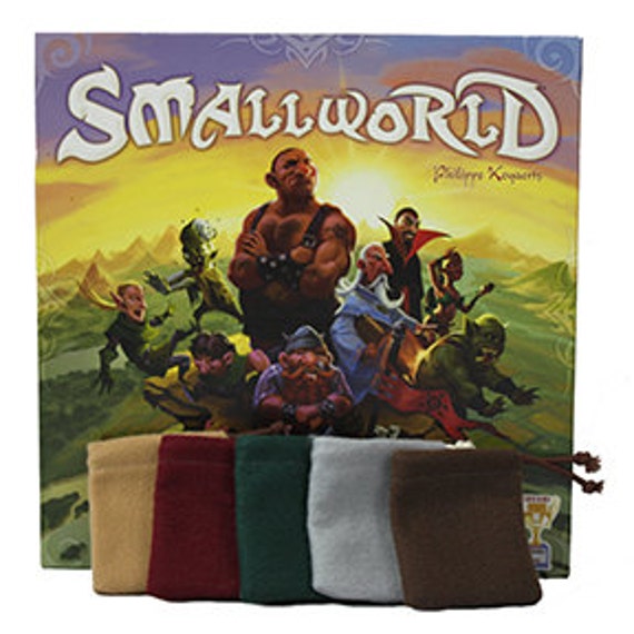 Small World Board Game Bags. Five 5 Premium Felt bags for