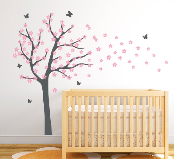 Items similar to Wall Decals Cherry Blossom Tree Modern Baby