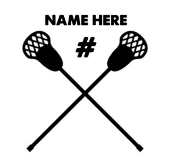 Lacrosse Sticks Crossed with Custom Name and Option