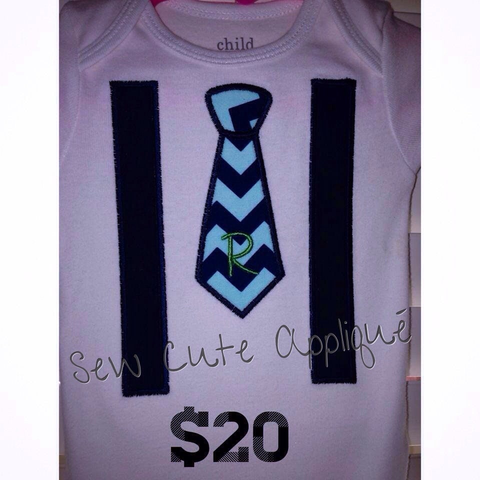 Tie and Suspenders Bodysuit or Tshirt child or toddler