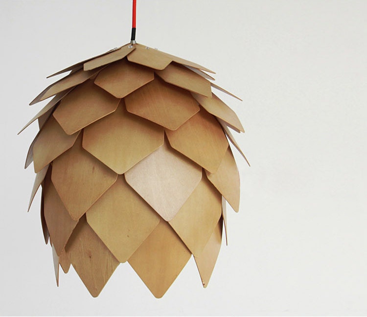 Wood Floral Ceiling Lamp - pendant lamp - ceiling lamp - wood lamp - modern home decor