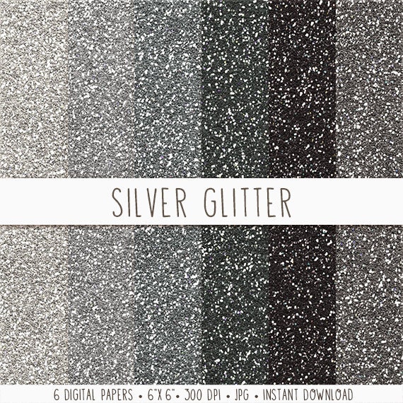 Silver Glitter Digital Paper Silver Glitter Paper Texture