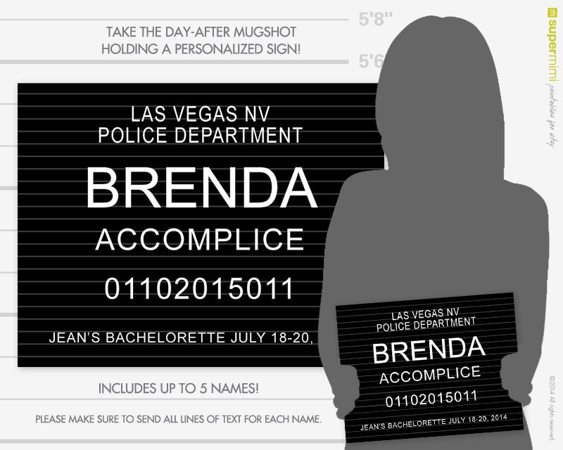 Set of Police Department Mug Shot Slate Signs 5 Signs