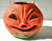 Vintage Halloween / Large Paper Mache Jack O' Lantern / Authentic / Colorful Vintage Halloween / Large Paper Mache Jack O' Lantern / Authentic / Colorful