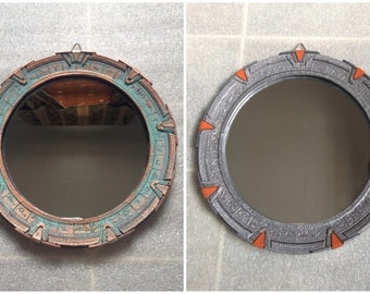 Medium Stargate Mirror. SG1 Patina or Silver. 7-3/4" (19.7cm)