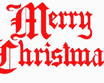 Merry Christmas Saying Words Embroidery Design Pattern *Instant Download*