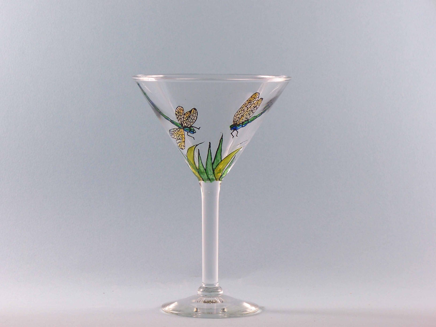 Hand Painted Martini Glass Hand Painted by KarensGlassDesign