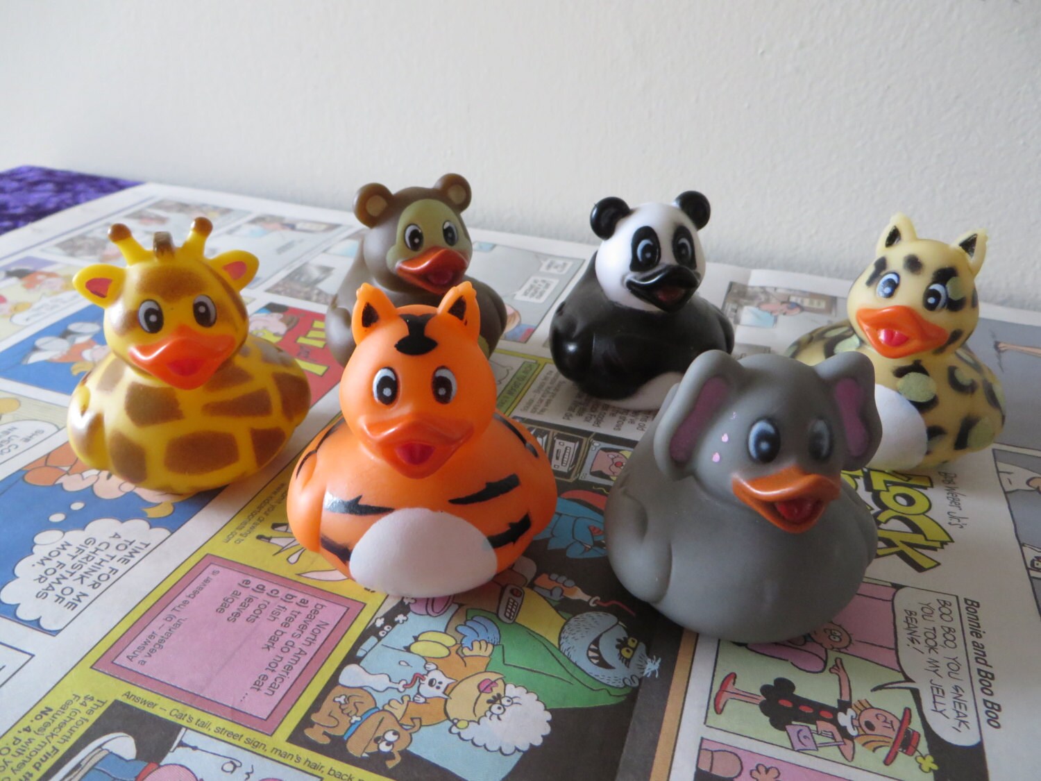 Zoo Themed Rubber Ducks elephant monkey giraffe cheetah