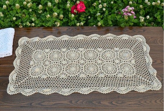 crochet Star overlay etsy runner,  cotton handmade table pattern  hand crochet table  table runner