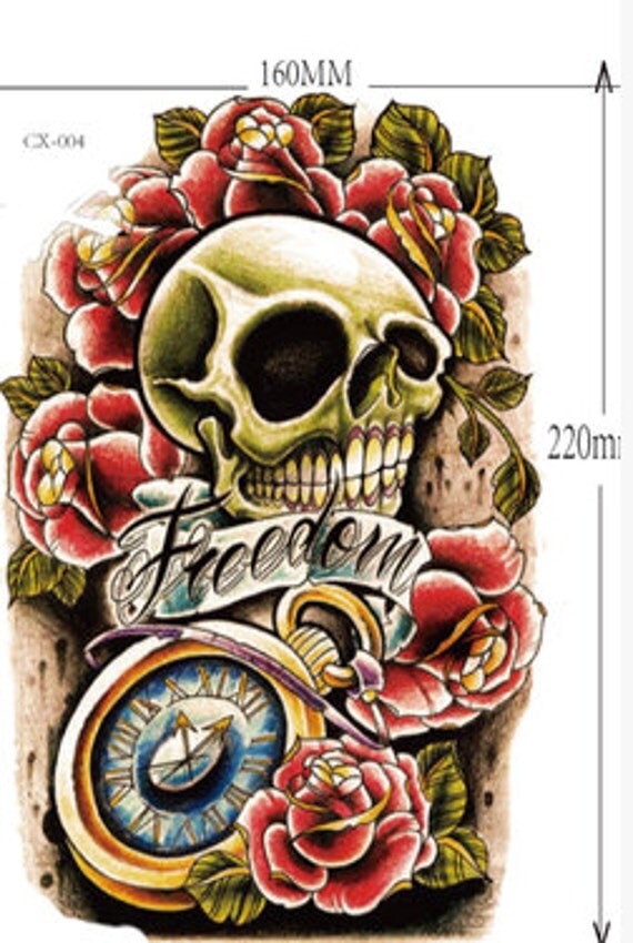 3D Waterproof Temporary Tattoo Skeleton Set of One by TTTattoo
