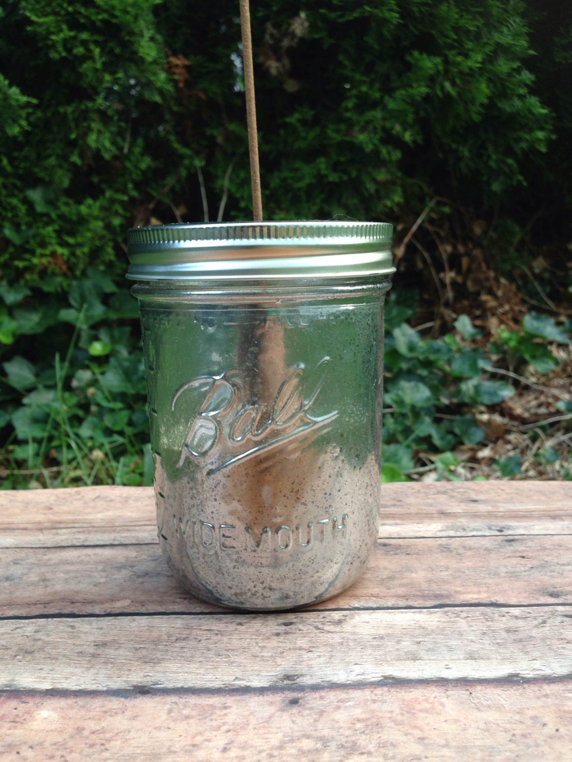 Faux Mercury Glass Ball Mason Jar Incense by WritingOnTheWallDsg