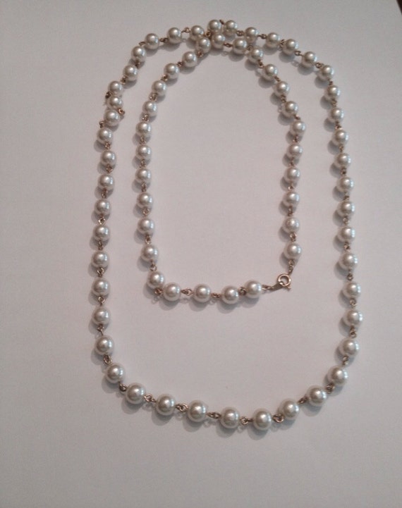 Vintage Faux Pearl Necklace Costume Jewelry Bride Wedding