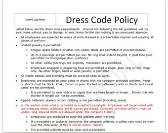 Dress Code Policy Template