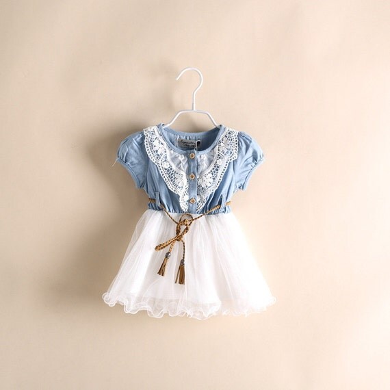 Girls Denim Tutu Summer Dress by RaqRobesCollection on Etsy