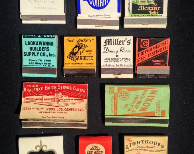 Storewide 25% Off SALE Vintage Matchbooks With Mid-Century Advertising From Across The Country, Assorted Set of 12
