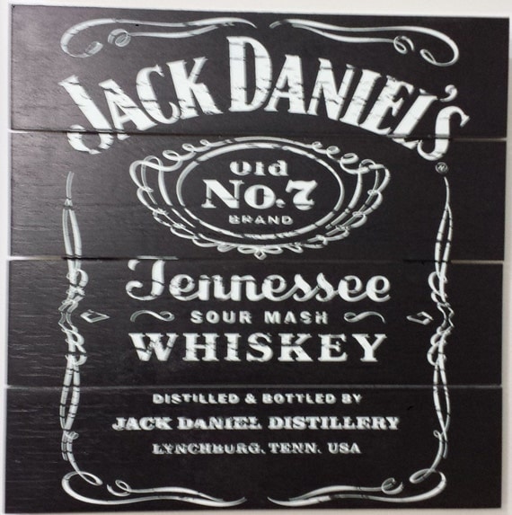 Jack Daniel's Wood Wall Art, 5 Stars Gift 19.69 x 19.69 inch Startonight