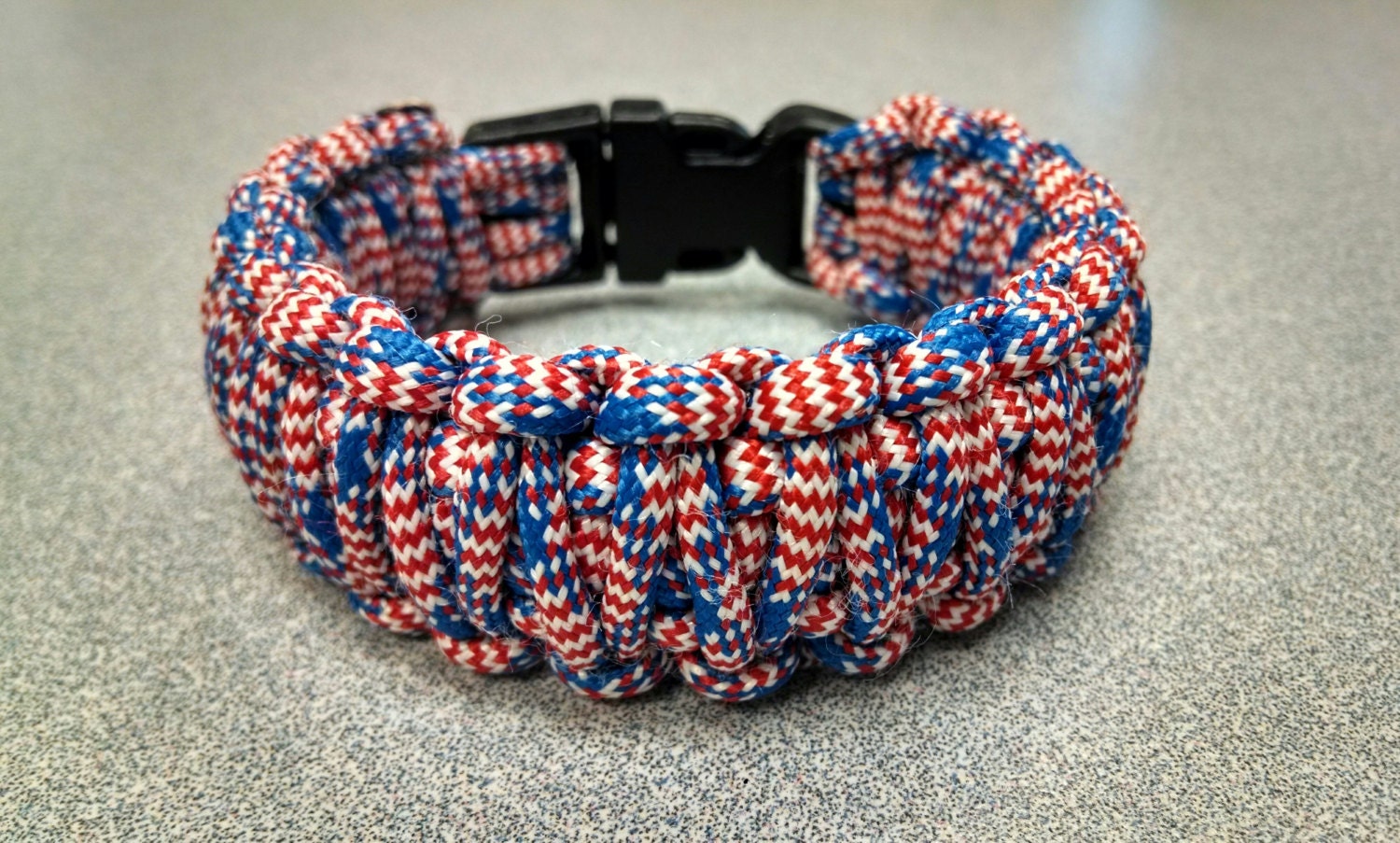 Wide American Flag Paracord Survival Bracelet