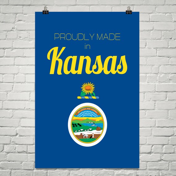 Items similar to Proudly Made In Kansas Poster on Etsy