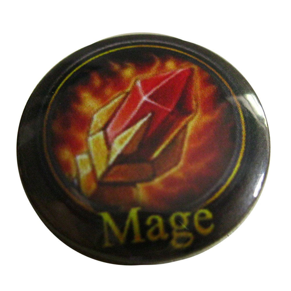 World of Warcraft Mage Symbol Pinback Button by BlackSheepButtons