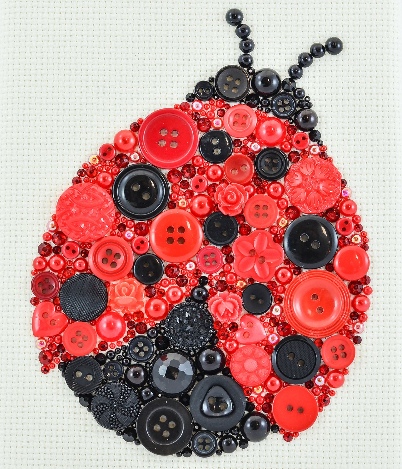 Button Art Ladybug Home Decor Button Artwork Wall