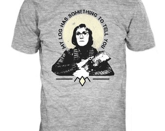 LOG LADY T-shirt. Inspired by the cult TV series Twin Peaks, 80s Twin Peaks Gildan Heavy Tee. 100% cotton.
