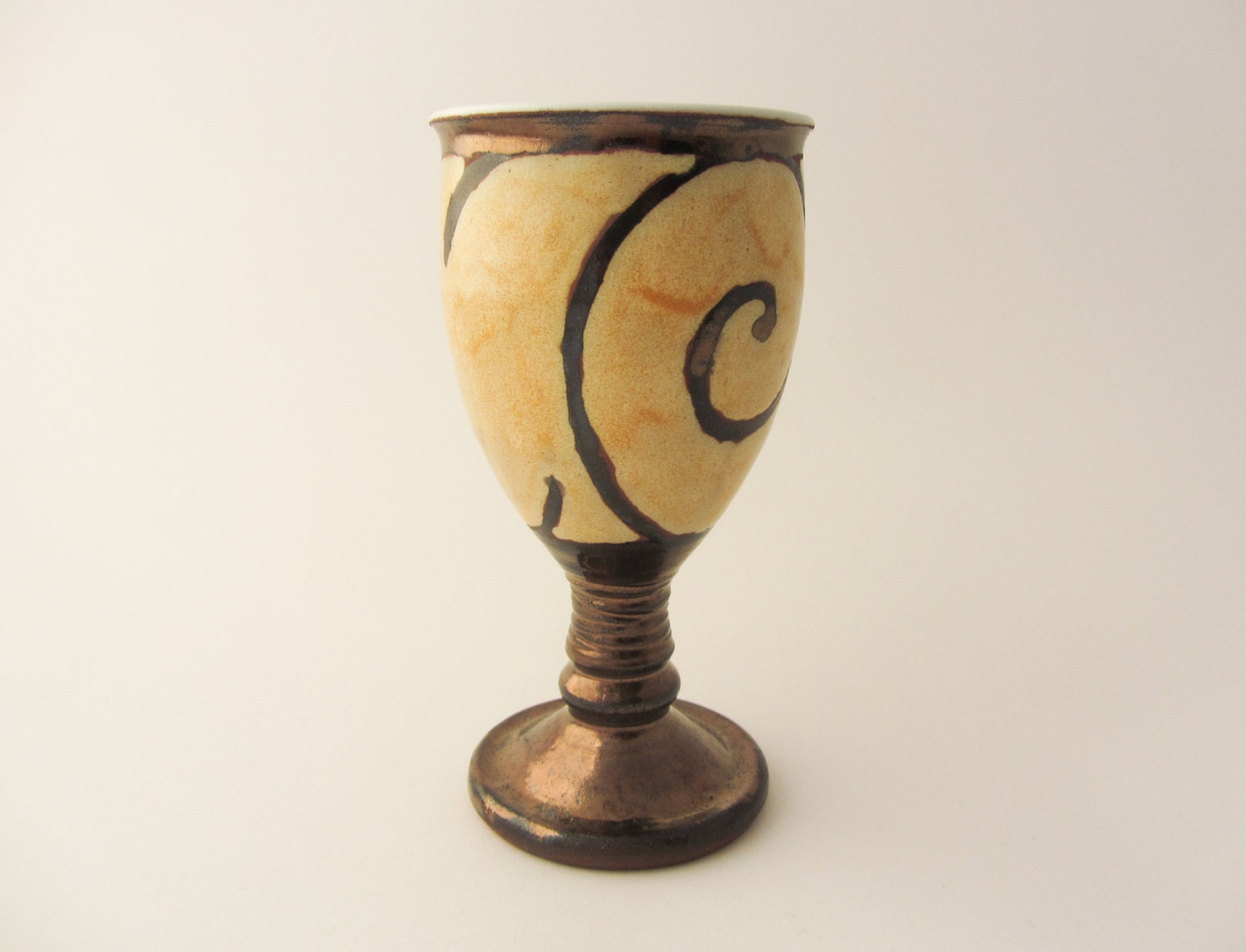 Ceramic Wine goblet Pottery goblet Ceramic goblet by Avanturine