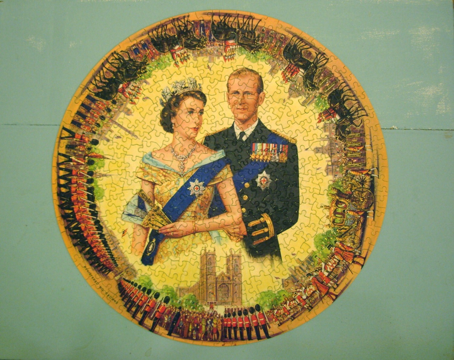 1953 Queen Elizabeth II Coronation Jigsaw Puzzle Waddingtons
