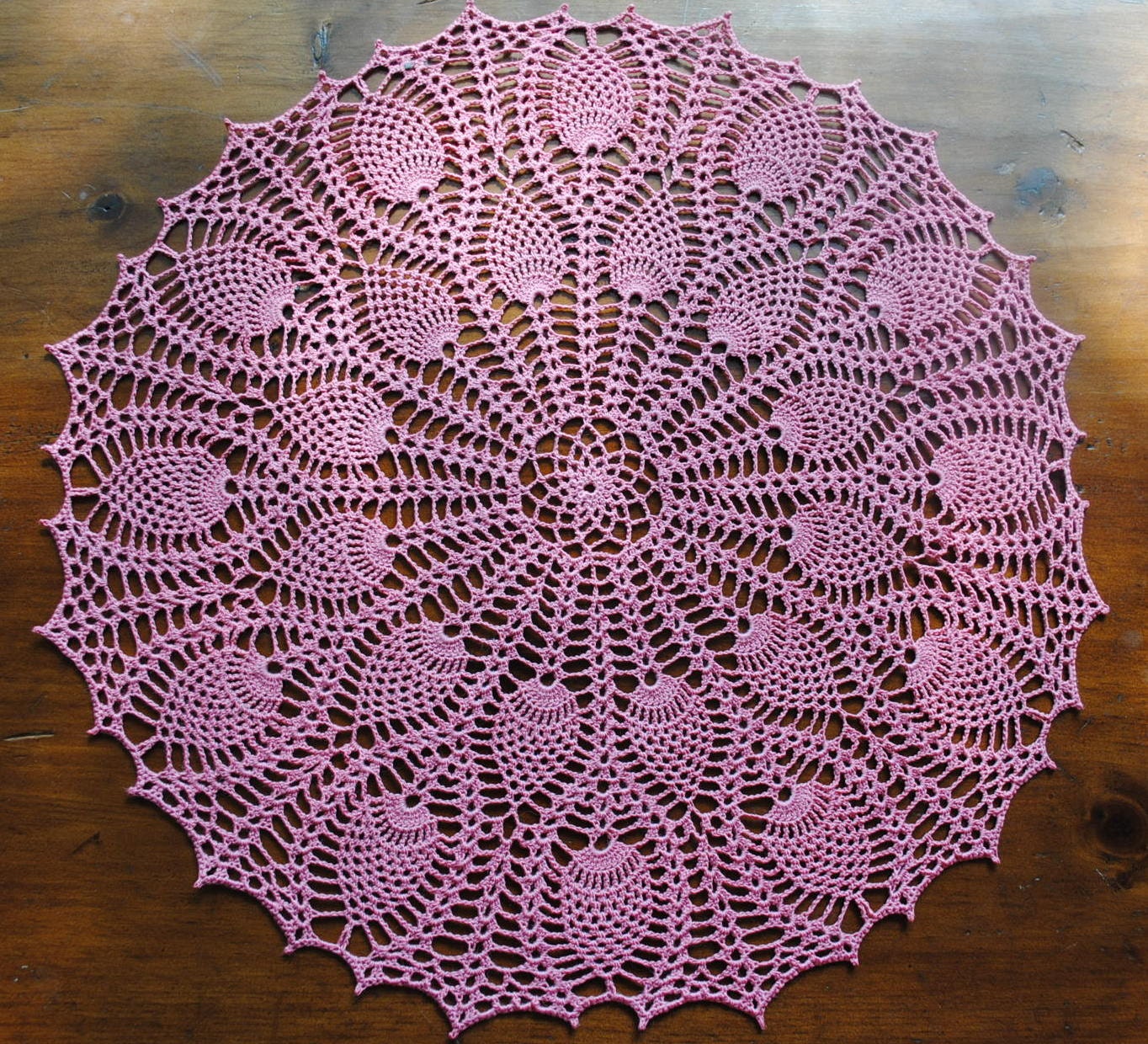 Pink Pineapple Crochet Doily Spring doily