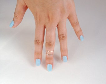 Knuckle Ring,Set of 2 Bands, Above the Knuckle Ring Midi Stacking,Dainty Silver or Gold Ring