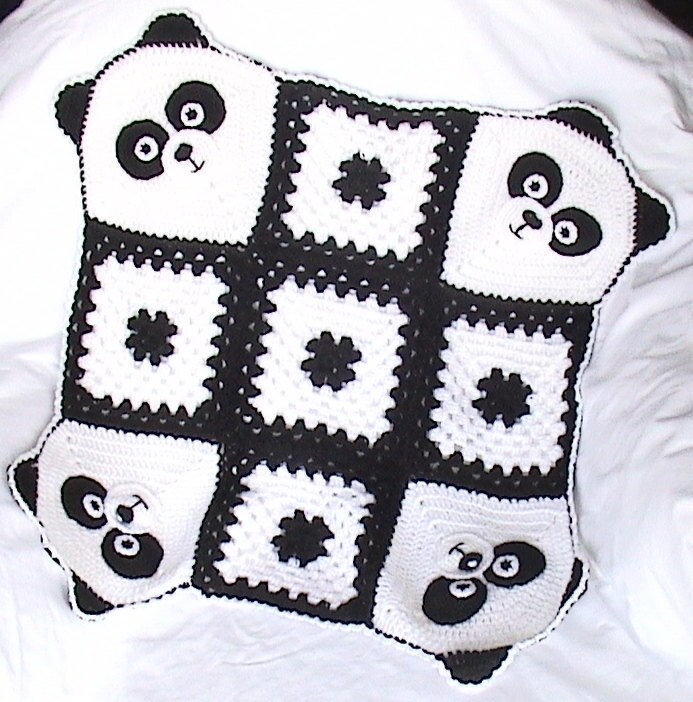 Crochet Panda BlanketCrochet baby blanketPanda