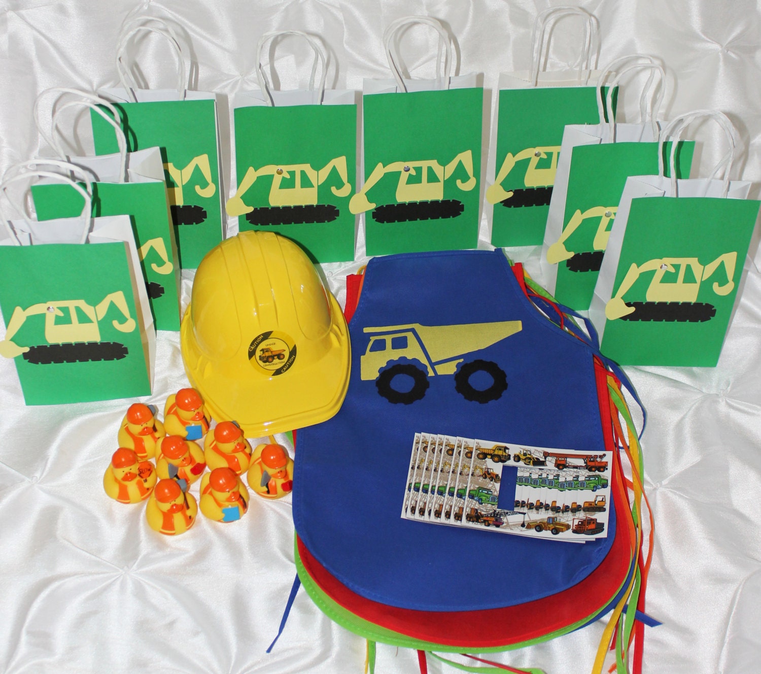 Construction Party Goodie Bags Set of 8 by PerfectPartyBoxes