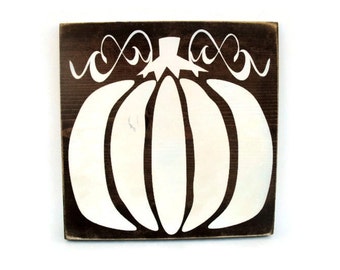 Fall Autumn Thanksgiving Halloween Pumpkin Rustic Wood Sign Wall Hanging Home Decor (#1222)