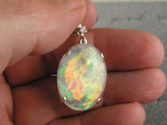 Vintage Huge 26x20 SLOCUM STONE Opal Made And Cut in U.S.A.