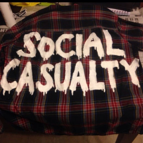 Social casualty flannel by angelasbrashop on Etsy